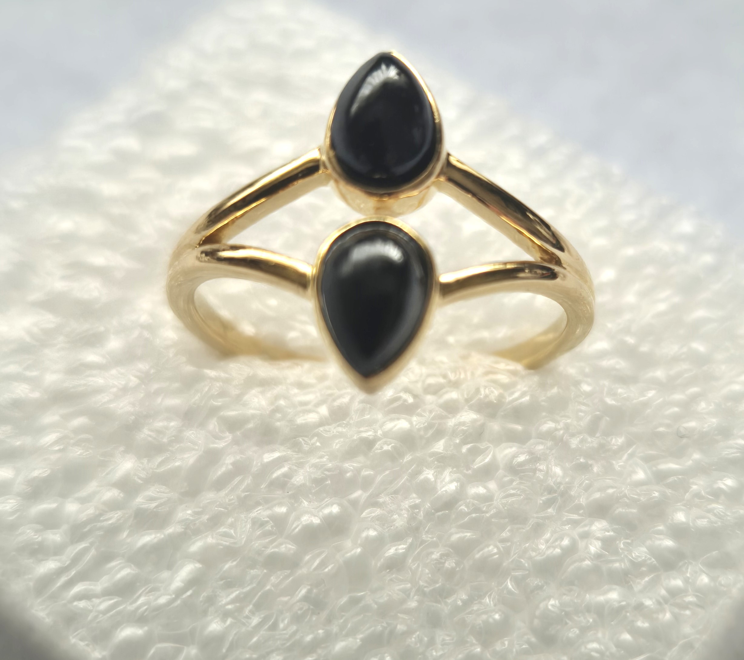 Double Black Spinel Ring