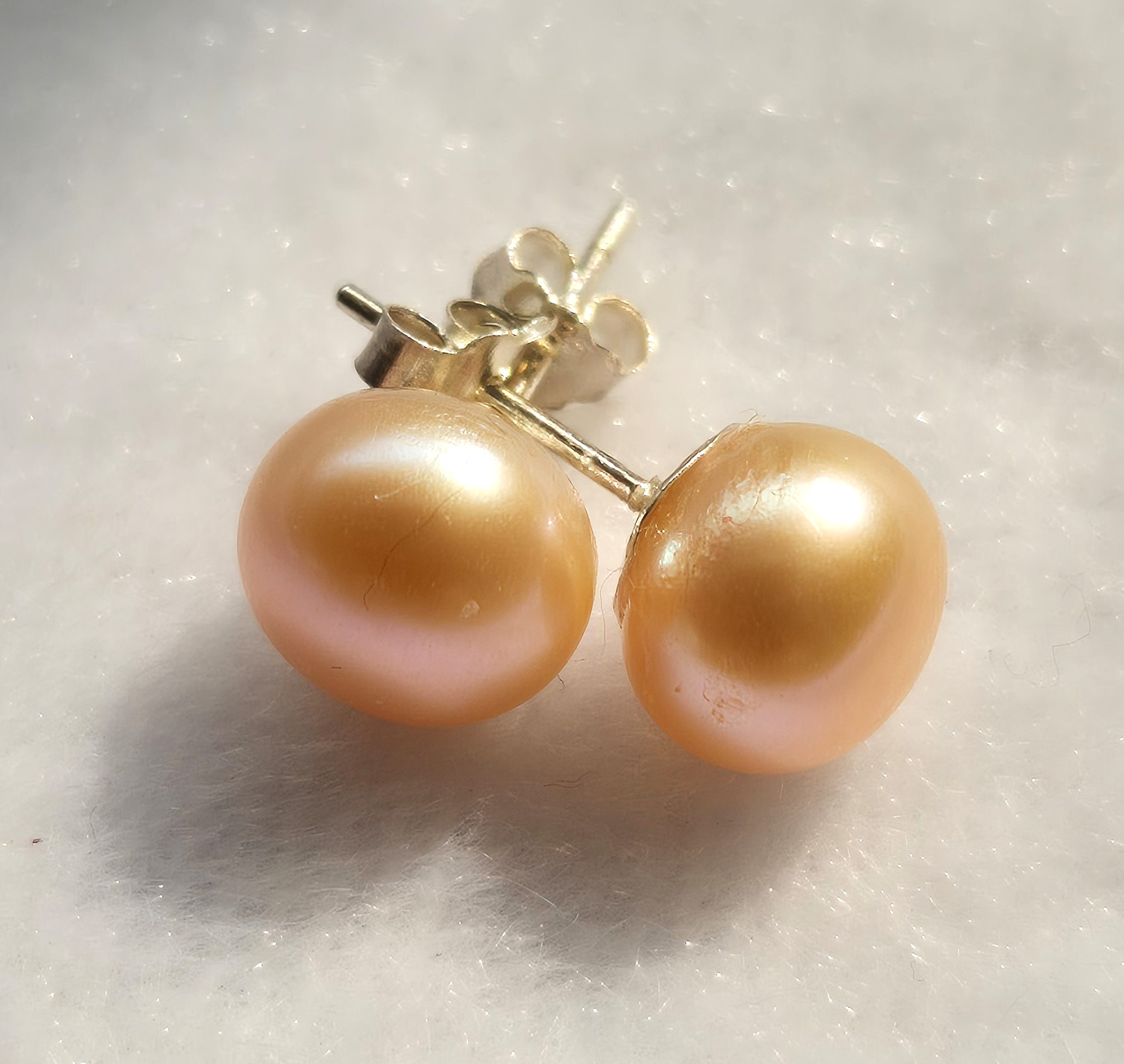 Peach Freshwater Pearl Studs