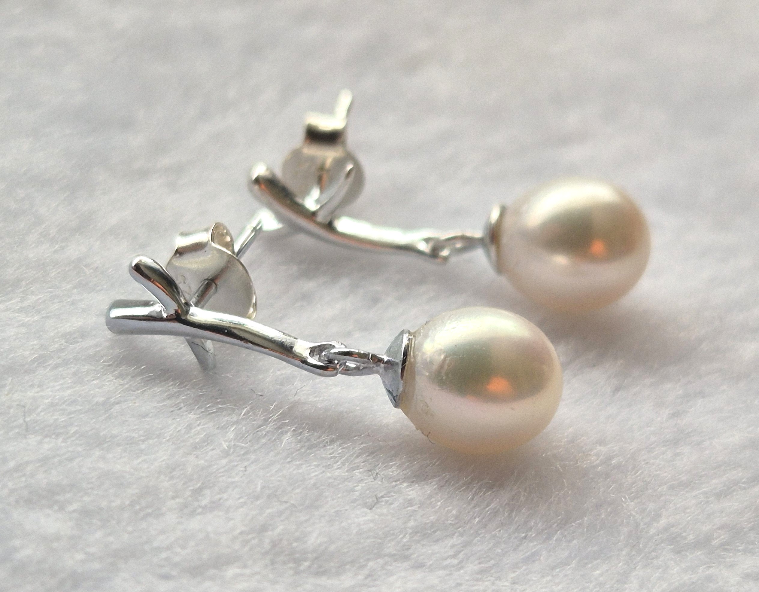 Freshwater Pearl Cross Studs