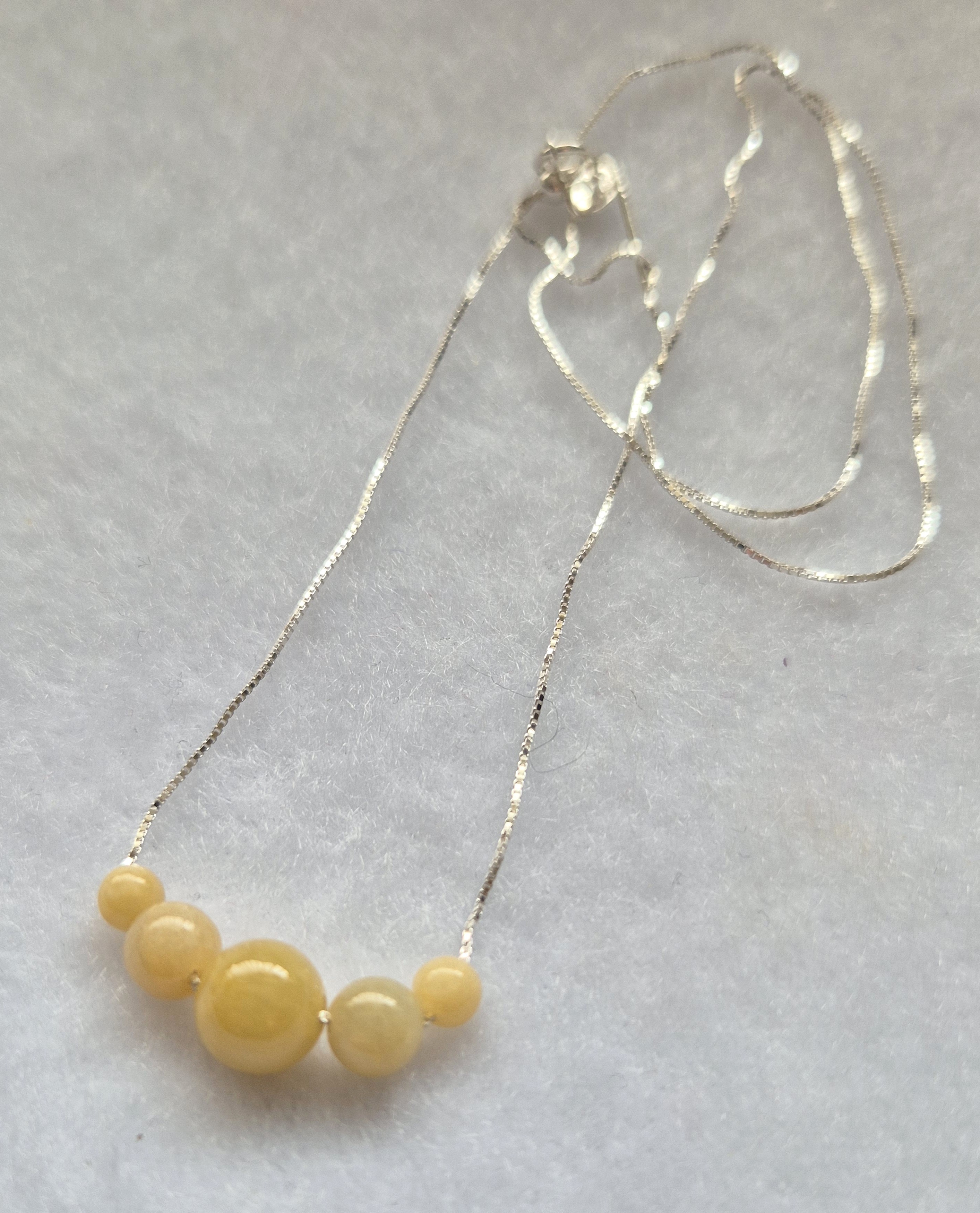 Yellow Jade Bead Necklace