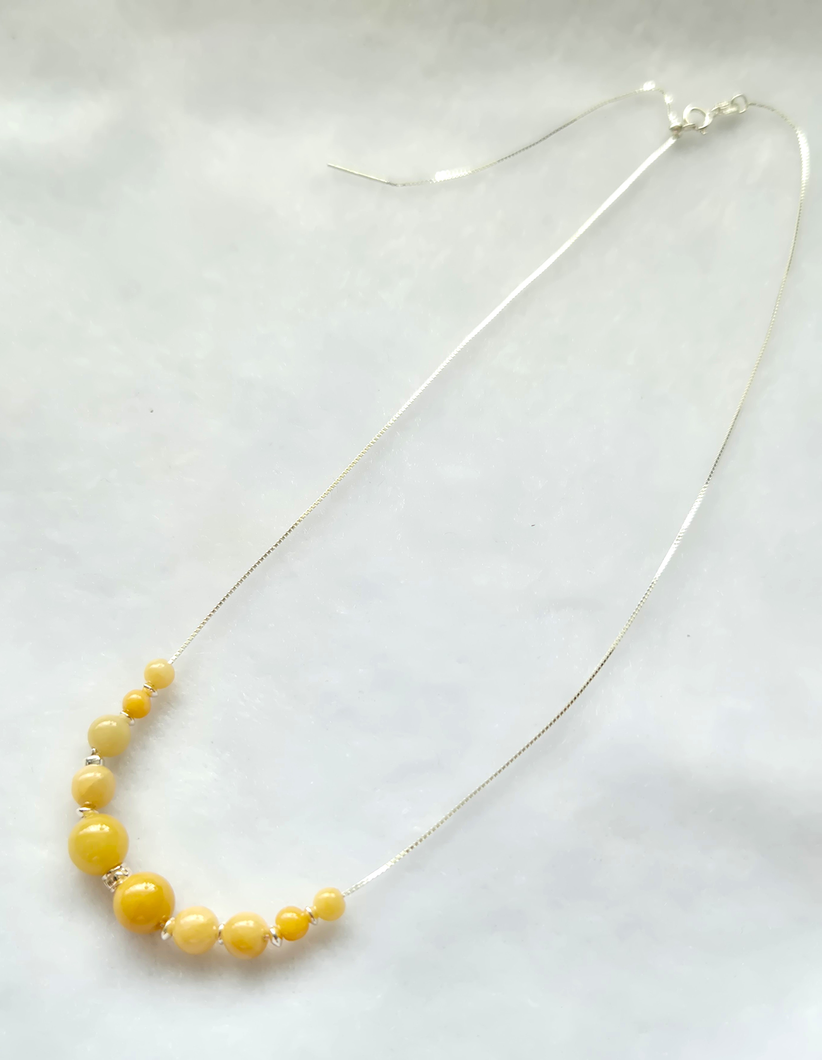 Yellow Jade Bead Necklace