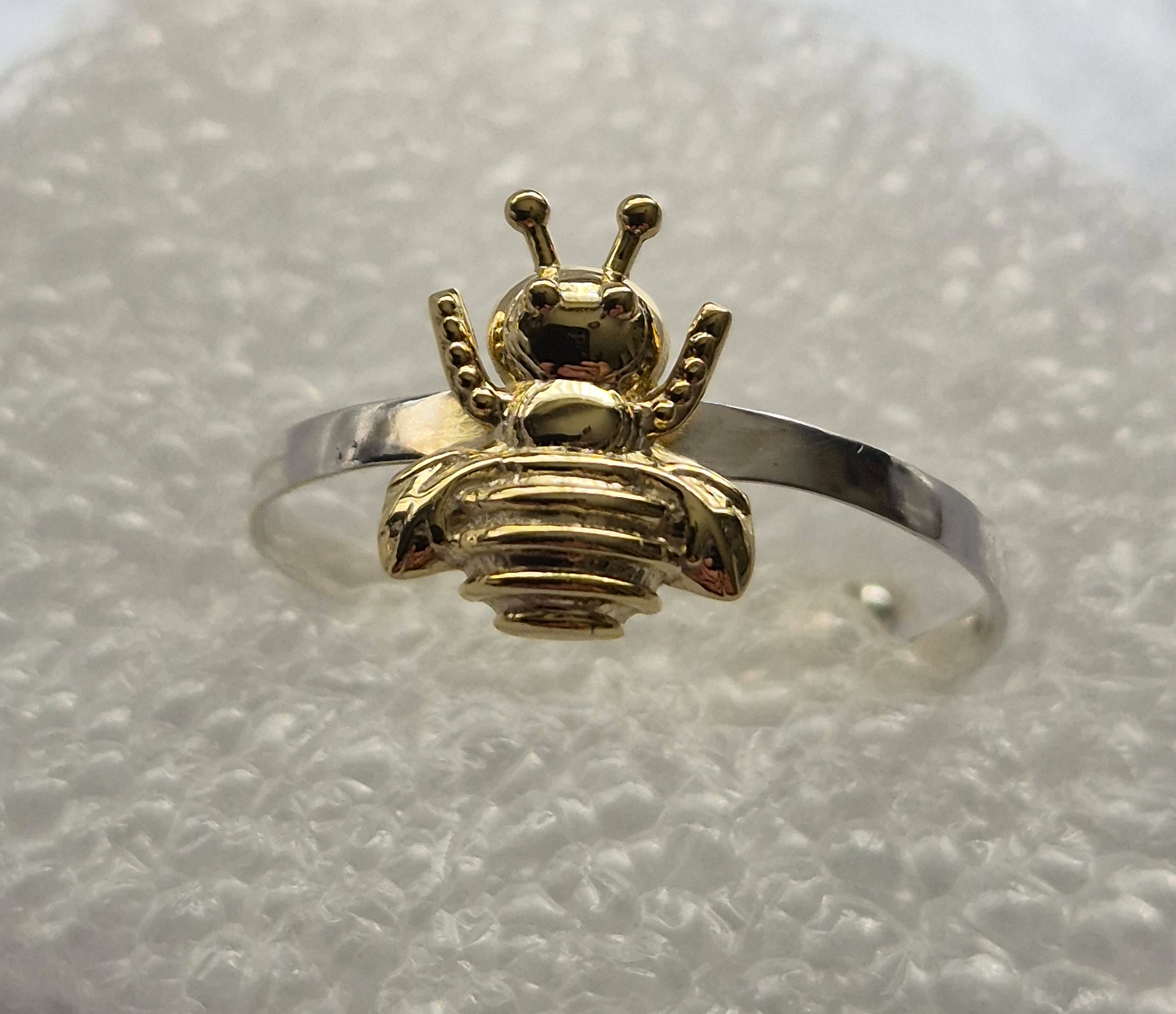 Silver Ring with Bee