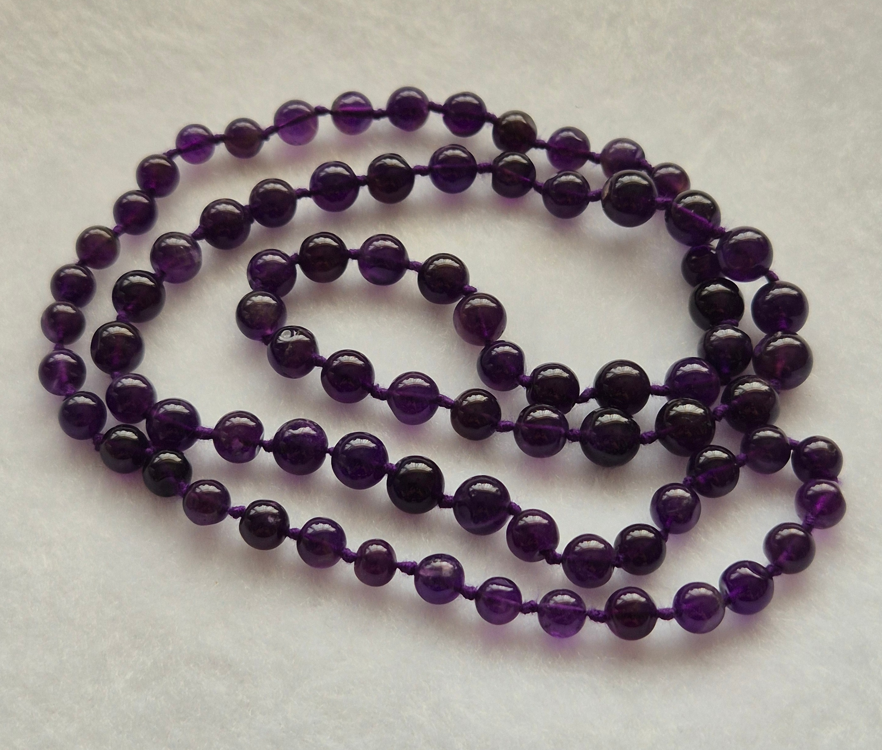 Amethyst Knotted Endless Rope