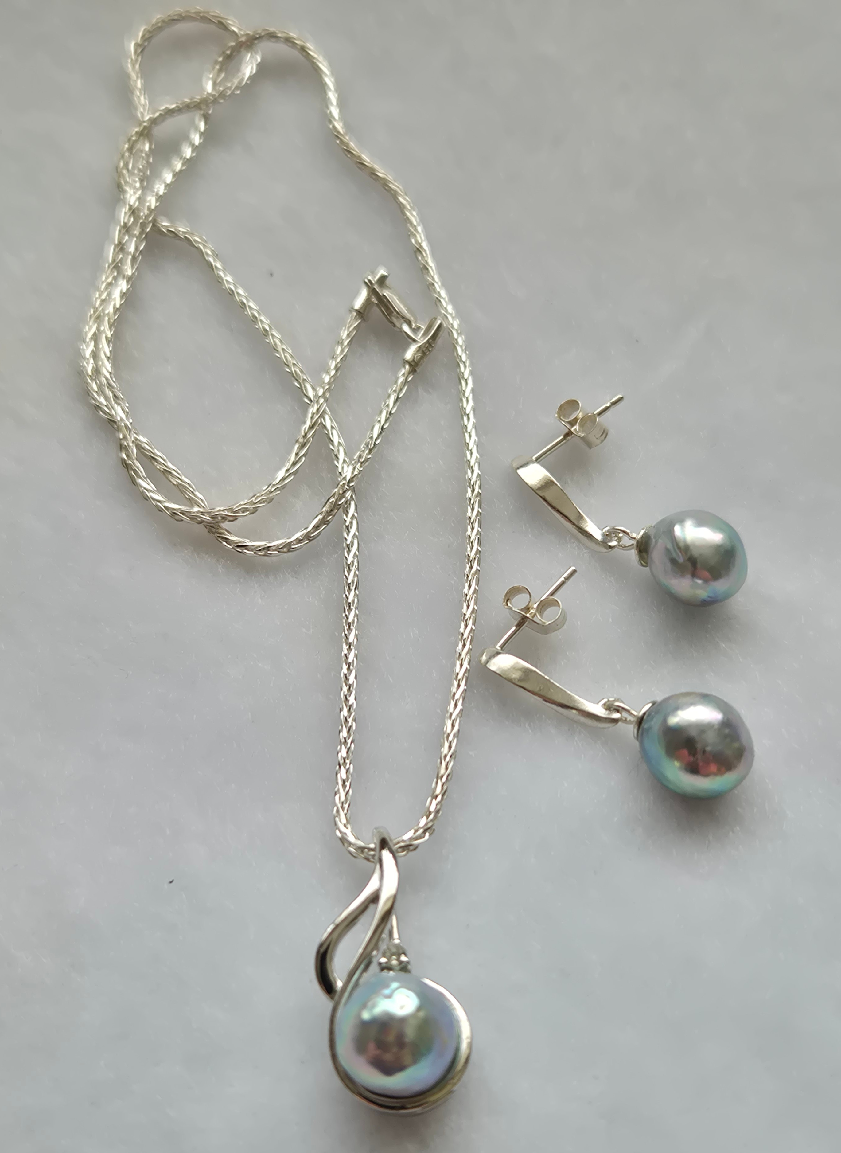 Blue Akoya Pearl Set