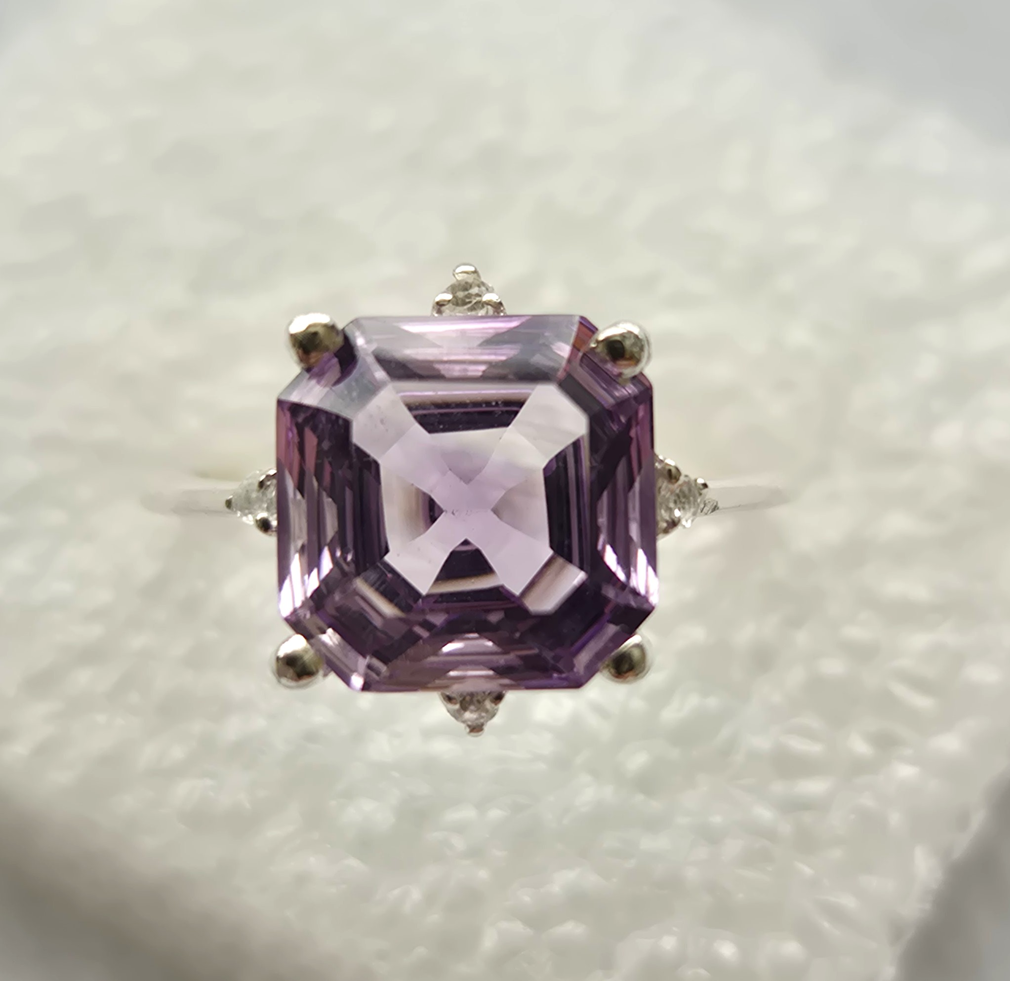 Step Cut Amethyst Ring