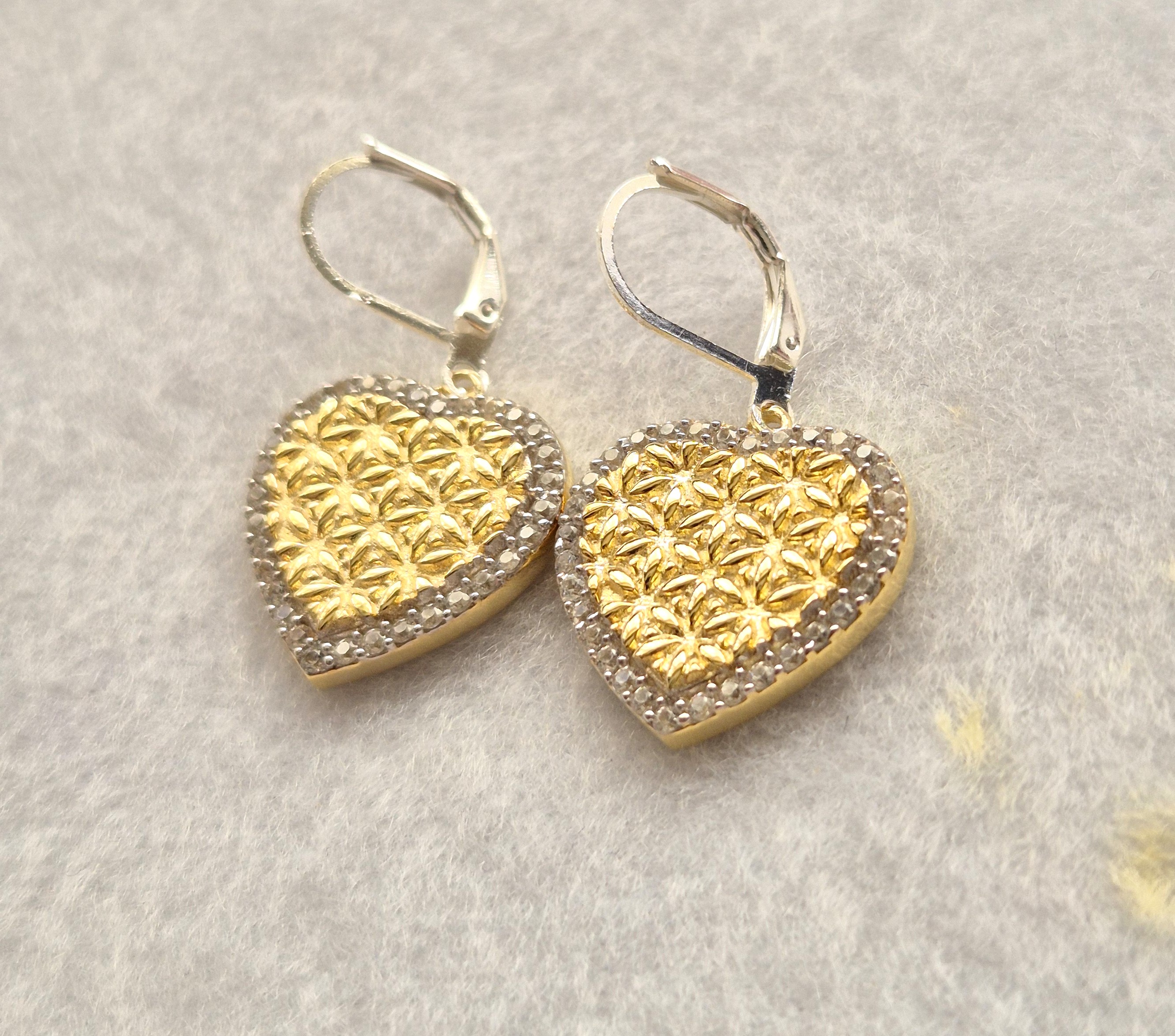 Gold & Silver Heart Earrings
