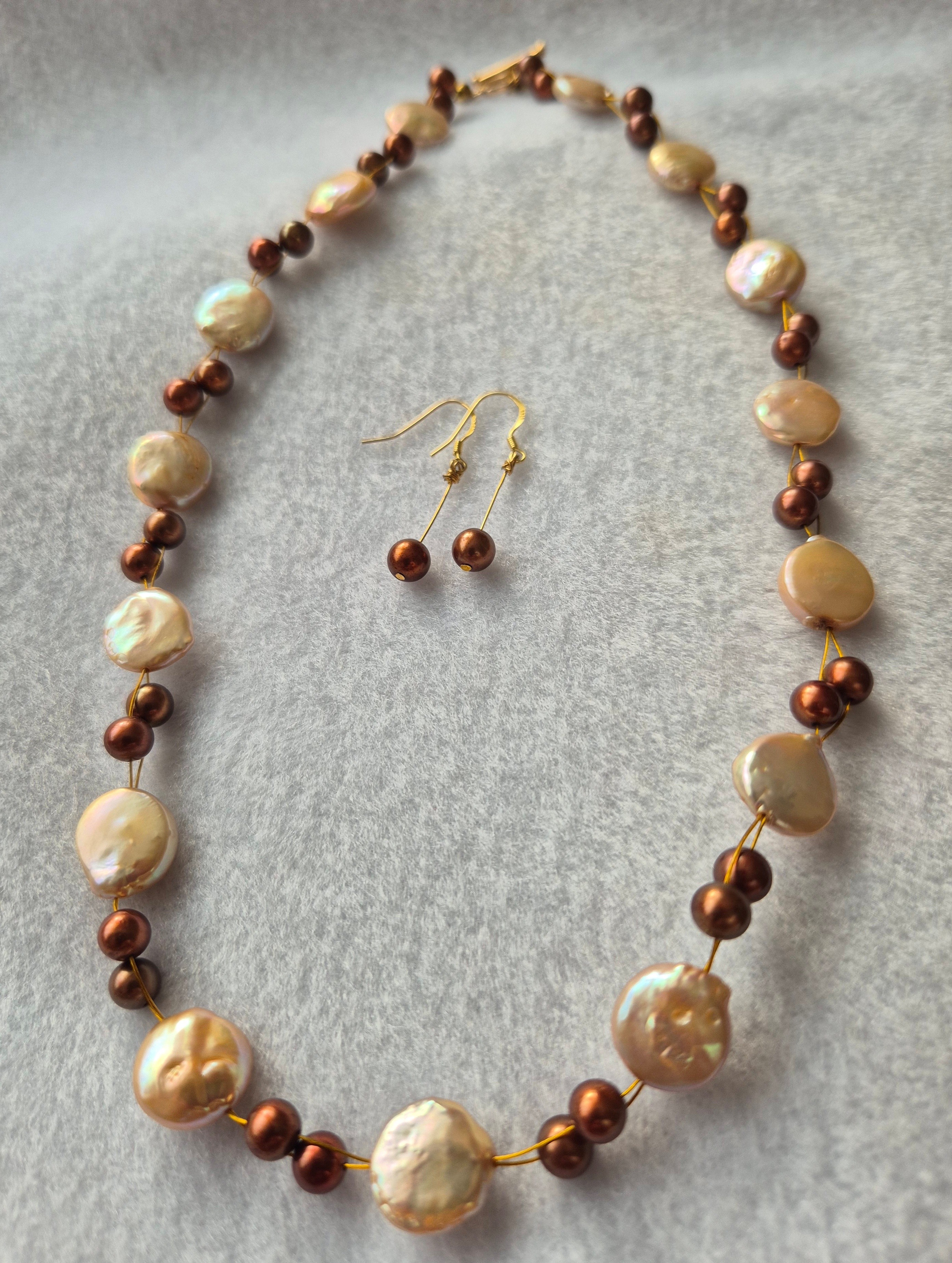 Brown & Cream Freshwater Pearl