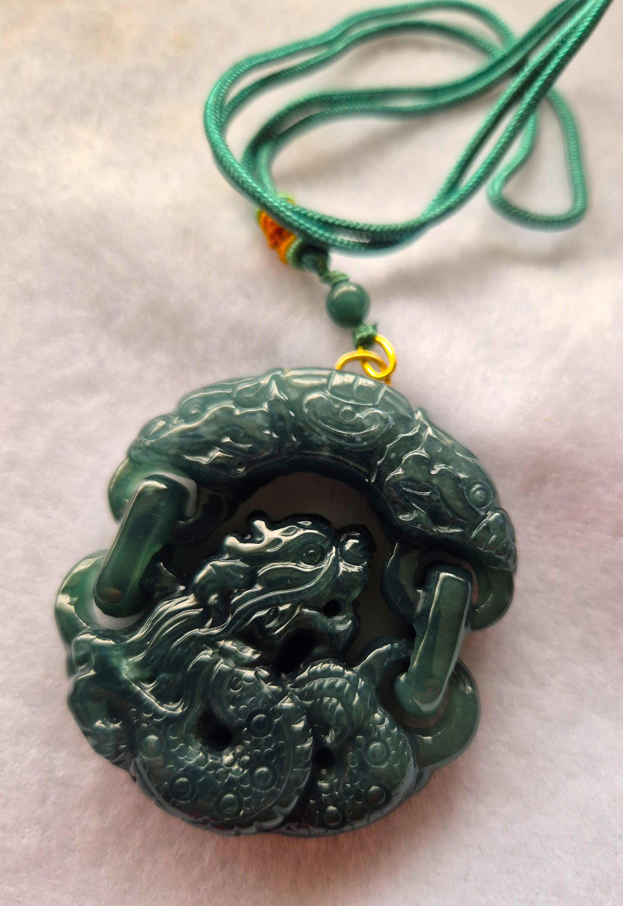 Olmec Jade Dragon on Cord