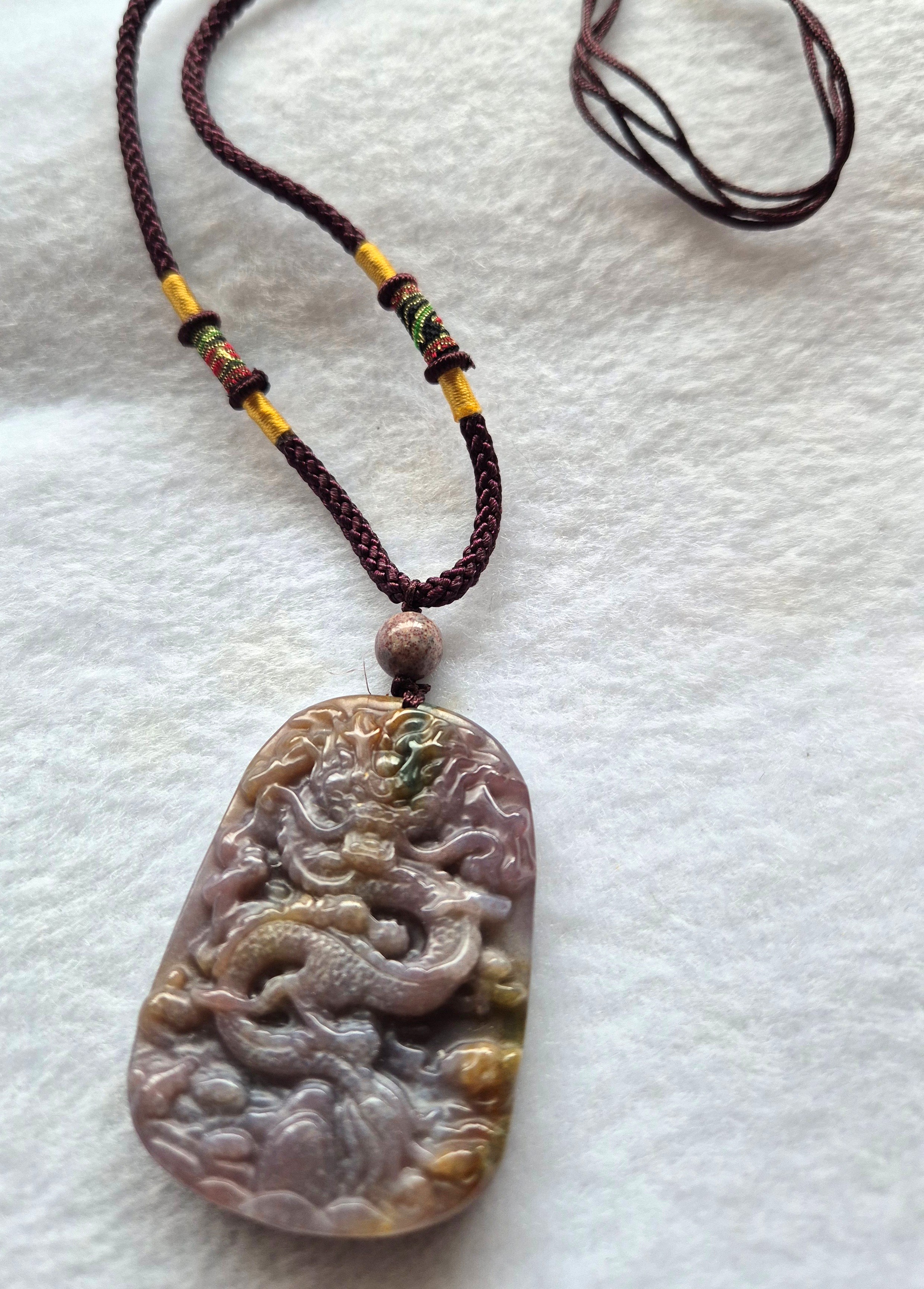 Ocean Jasper Dragon on Cord